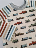 Organic Trains and Stripes T-shirt