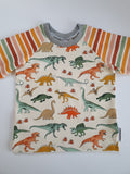 Stripey dinosaur t-shirt