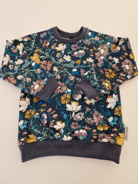 Organic Navy Wildflower Sweatshirt